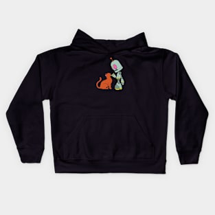 The Robot Met A Cat Kids Hoodie